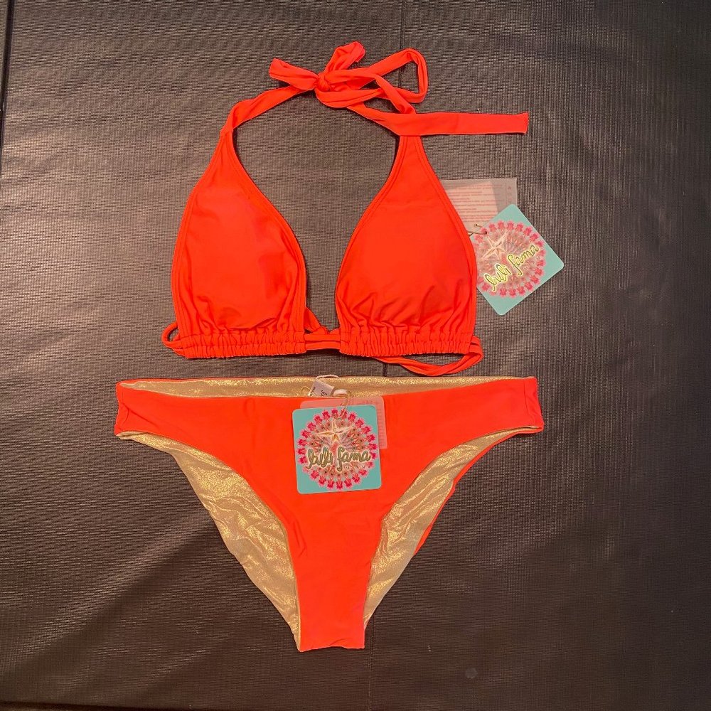 Luli Fama Bikini with Reversible bottoms NWT